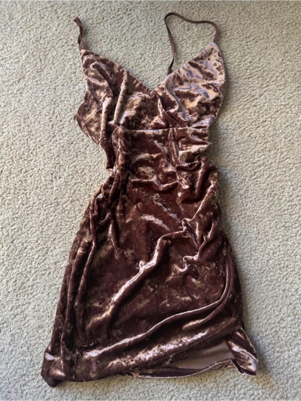 Forever 21 purple Crushed Velvet Midi Slip Dress sexy party y2k